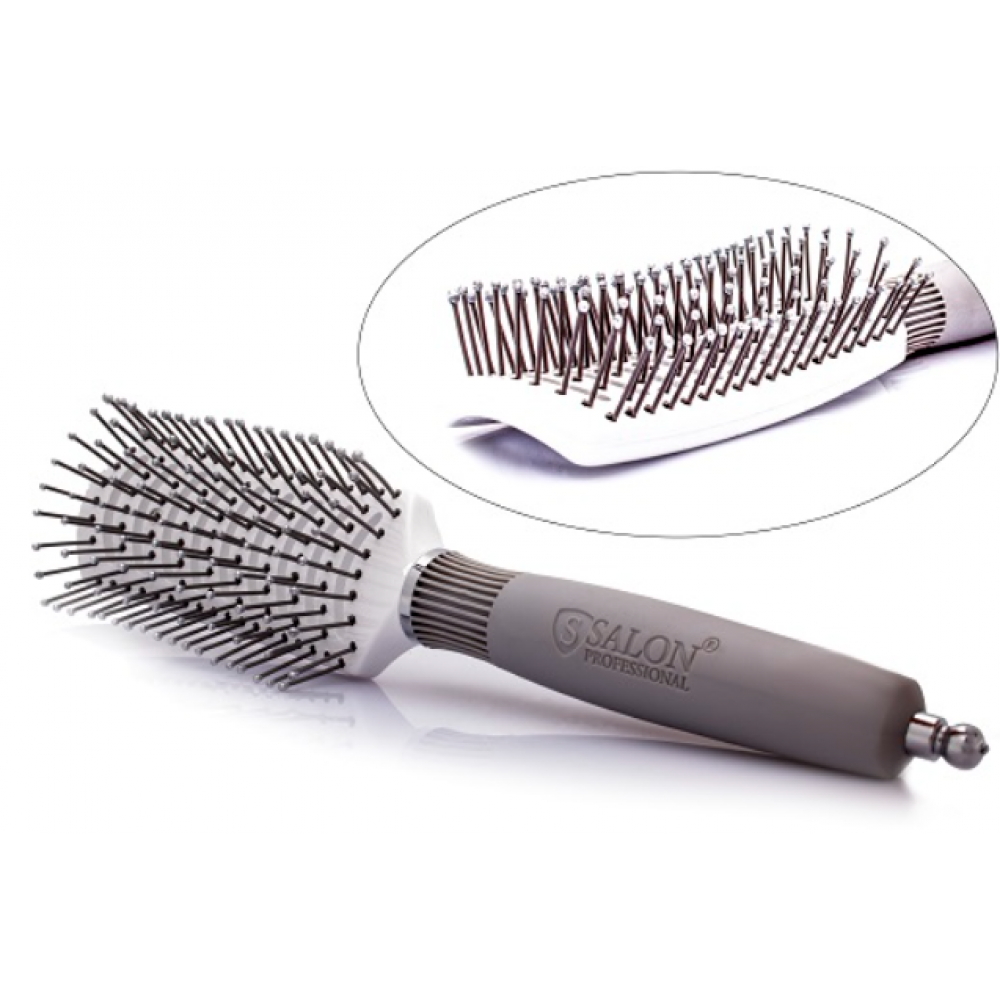 Гребінець пластиковий продувний N-OG 002 Ci Salon Professional з нейлоновою щетиною