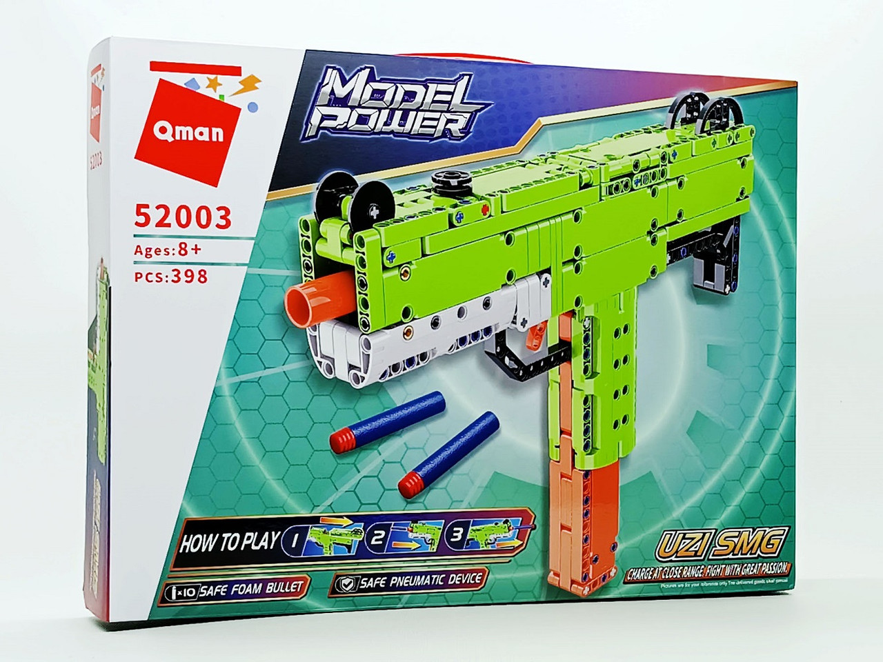 Конструктор Qman "Uzi SMG" 398 деталей, стріляє 52003