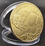 Пам'ятна, ювілейна позолочена монета, колекційна монета "Індеець" США, 2024. American Indian Buffalo, фото 9
