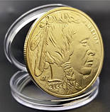 Пам'ятна, ювілейна позолочена монета, колекційна монета "Індеець" США, 2024. American Indian Buffalo, фото 10