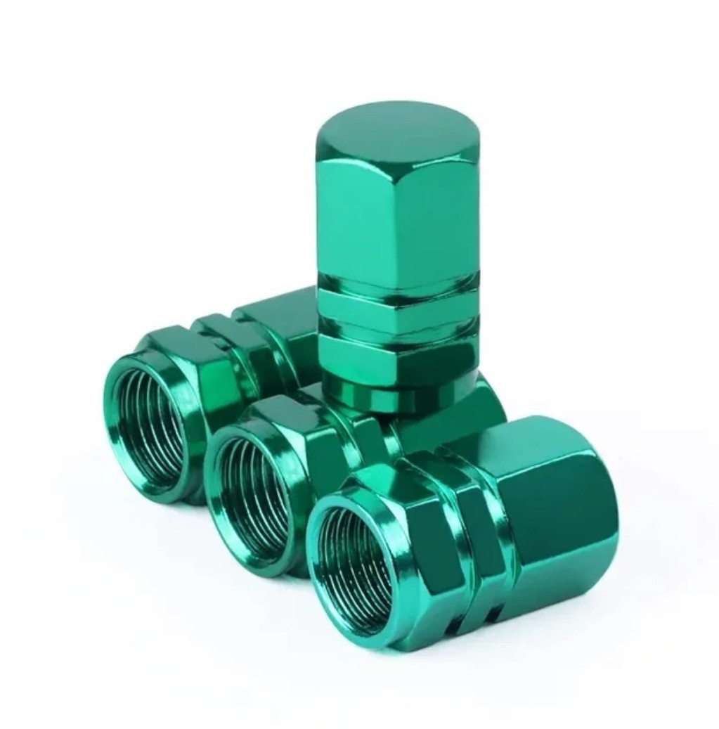 Захисні ковпачки на ніппеля Універсальні металеві 4 шт Зелені