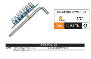 Набори інструменту (1/2, 3/8, 1/4, Е-клас, слюсарний інструмент)