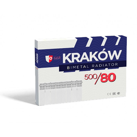 Біметалевий радіатор опалення Krakow 500/80 (5 секцій), фото 1
