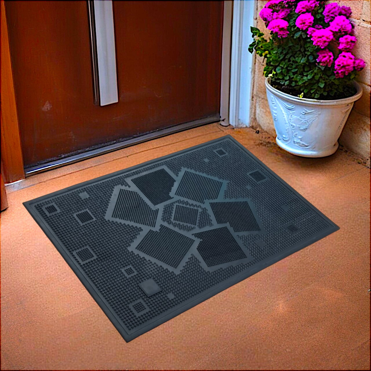 Килим придверний гумовий Сонце 40х60 см, фото 1