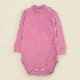 Боді-гольф на довгий рукав з тканини рубчик Rosie зріст 80 см (9 - 12 місяців) Malena Рожевий