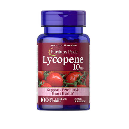 Лікопін Puritan's Pride Lycopene 10 мг 100 таб., фото 1