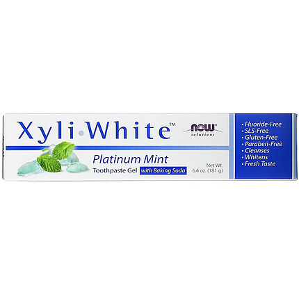 Зубна паста NOW Foods Solutions XyliWhite Toothpaste Gel Platinum Mint 181 g, фото 2