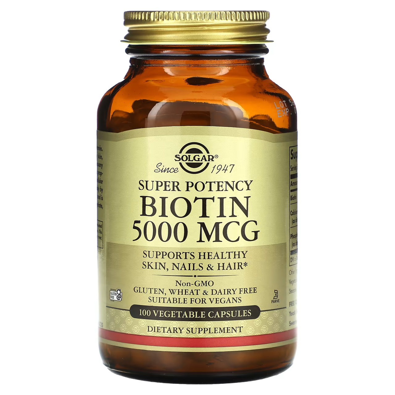 Біотин Солгар 5000 Biotin 5000 mcg 100 Caps вітамін б7