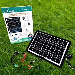Сонячна панель CcLamp CL-1615  портативна зарядна станція для зарядки від сонця Solar Panel IP65 USB 15Вт, фото 2