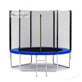 Батут дитячий з сіткою розмір 252см SkyJump для вулиці (120кг), синій