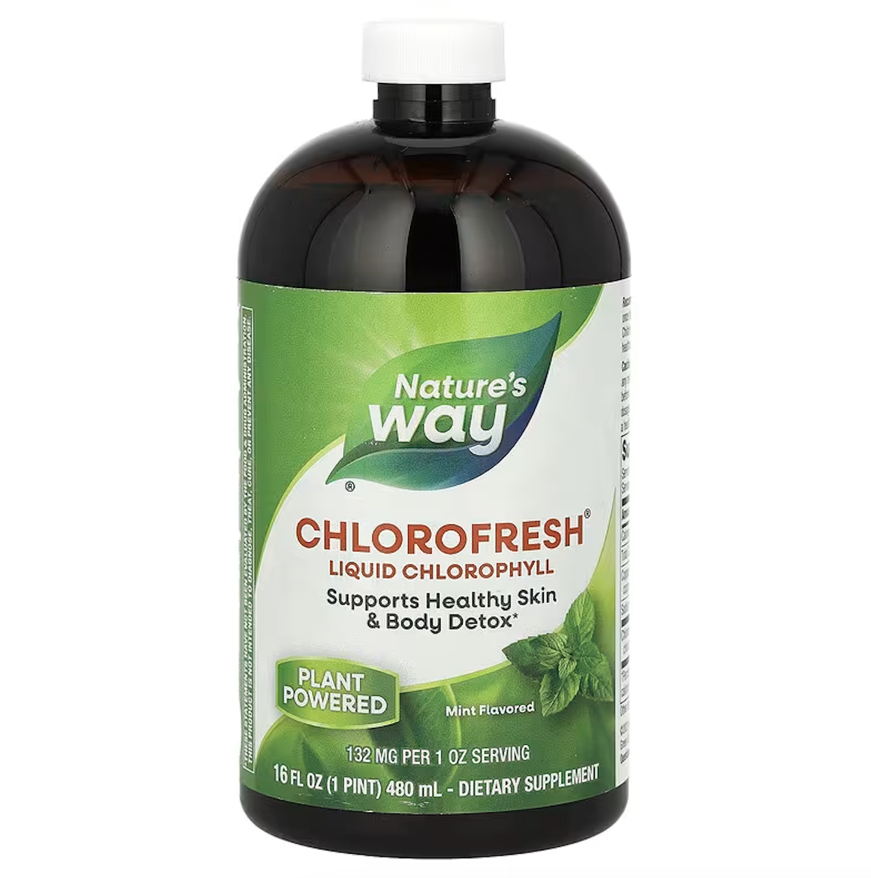 Nature's Way, Chlorofresh, рідкий хлорофіл, зі смаком м’яти, 132 мг, 480 мл
