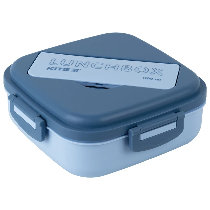 Ланчбокс 1100мл блакитний з розділювачем Kite K23-186-2, фото 1