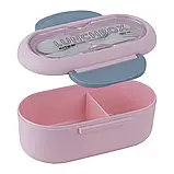 Ланчбокс 1000мл рожевий з розділювачем Kite K23-185-3, фото 7