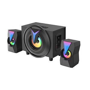 Акустична система 2.1 11W TRY FT-K10.2.1-BT USB + 3,5 мм з пультом дистанційного керування, Bluetooth RGB LED чорна