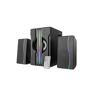 Акустична система 2.1 25W TRY FT-2006ACBT-2.5 USB + 3,5 mm з пультом дистанційного керування, Bluetooth RGB LED чорна