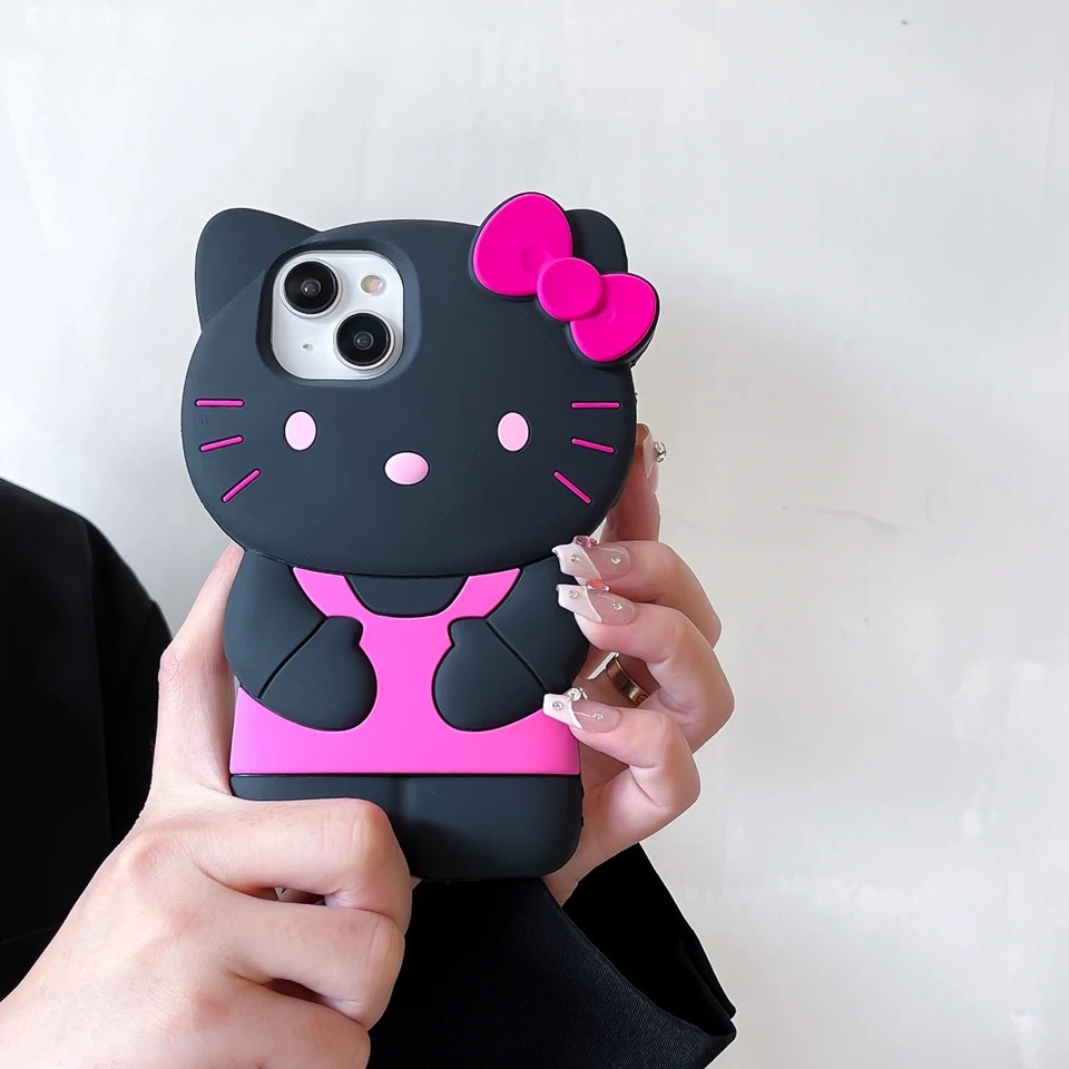 Милий гумовий чохол Hello Kitty на Iphone 12 та 12 mini