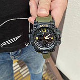Спортивний електронний водонепроникний годинник Skmei 1155 Black-Military. Тактичний годинник для військових, фото 2