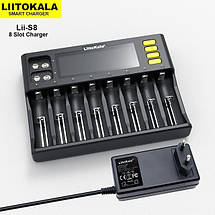 Зарядний пристрій для акумуляторів LiitoKala Lii-S8 універсальний на 8 каналів Li-Ion/Ni-Mh/LiFePo4, фото 3