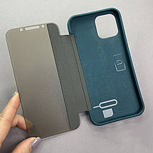 Чохол-книга для Apple iPhone 12 шкіряна книжка на телефон айфон 12 зелена k6e, фото 3