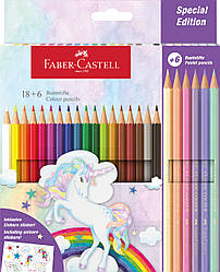 Олівці кольорові Faber-Castell Classic Colour Unicorn 18 класичних кольорів + 6 пастельні кольорів, 111221