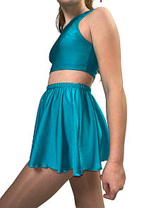 Танцювальна спортивна спідниця бірюзова, біфлекс