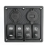 Панель перемикачів для човнів та катерів з подвійною USB порт