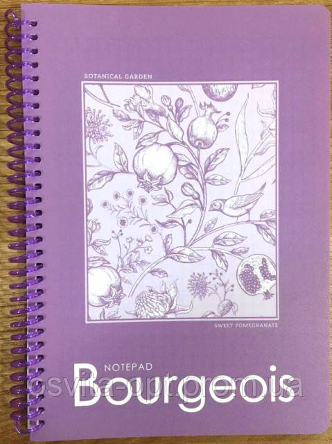 Блокнот на спіралі А5, 80 аркушів, 60 г/м2, блок у клітинку, дизайн-N9624, фото 1