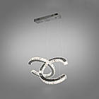 Кришталева підвісна світлодіодна LED люстра з пультом управління колір каркасу хром D-8320/400+400HR, фото 3