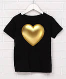 Жіноча футболка з принтом золотого серця, фото 2