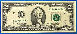 Банкнота США 2 долара 2003 р.  VF