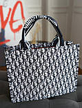 Жіноча сумка шопер Christian Dior, чорно-білий Крістіан Діор, фото 2