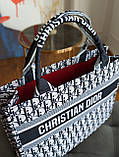 Жіноча сумка шопер Christian Dior, чорно-білий Крістіан Діор, фото 3