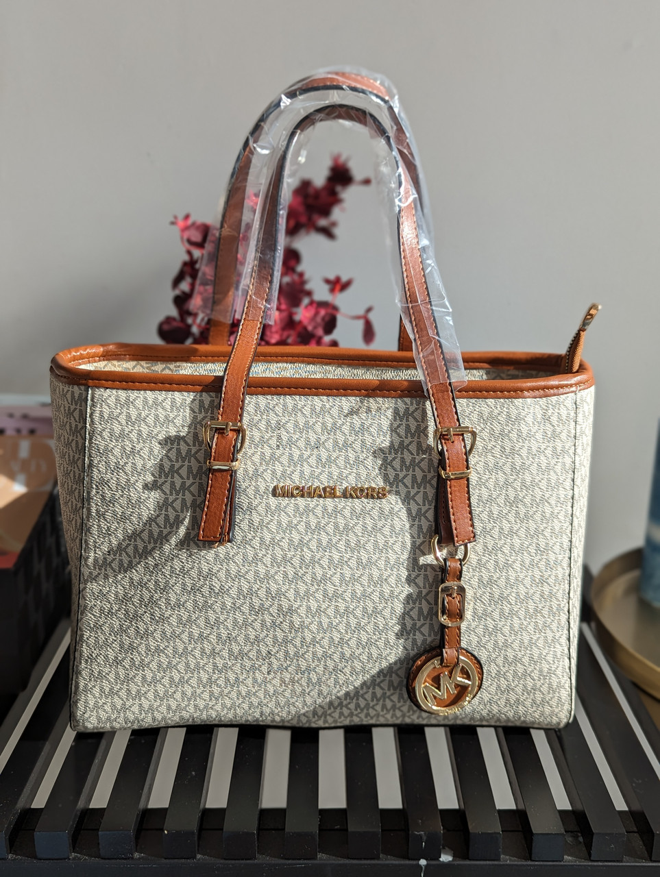 Сумка жіноча Michael Kors шопер бежевий Майкл Корс шопер, фото 1