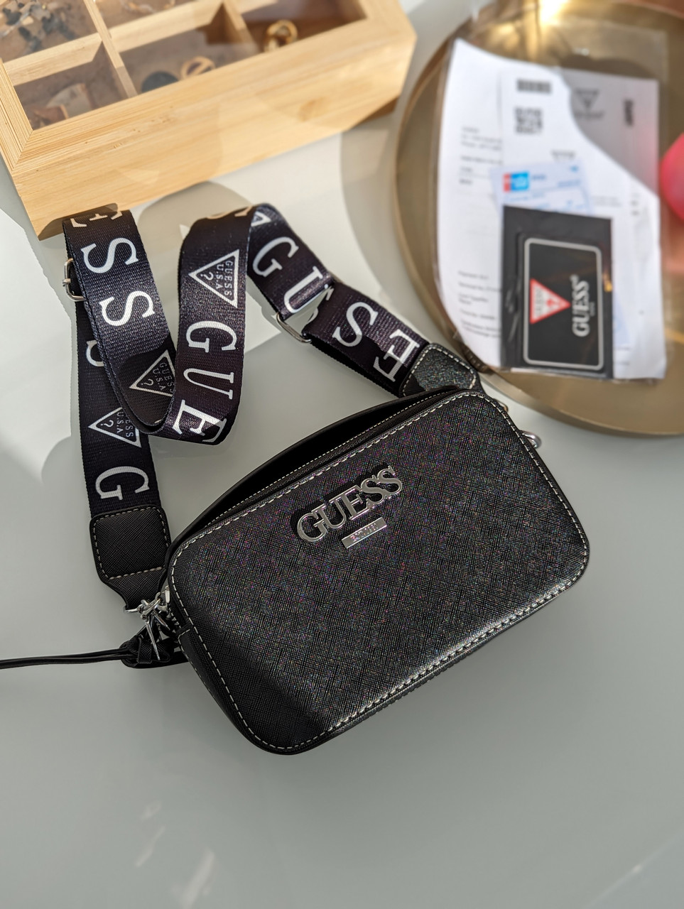 Сумка жіноча чорний Guess Гесс крос-боді