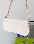 Сумка жіноча Сумка багет JW PEI молочна на плече, фото 6