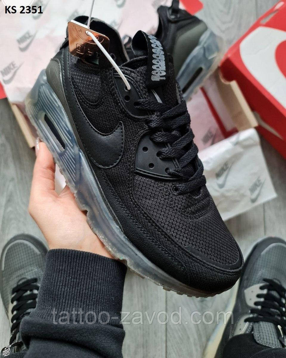 Кросівки чоловічі чорні текстиль шкіра 41 42 44 Nike Air Max 90 Terracape Black Blue, фото 1