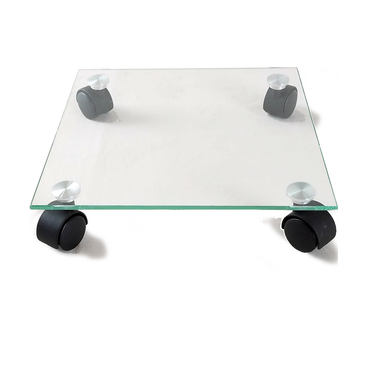 Підставки для квітів  300х300 мм зі скла підлогові на коліщатках COMMUS ULTRA VI Kv30 - прозора (Clear), фото 1