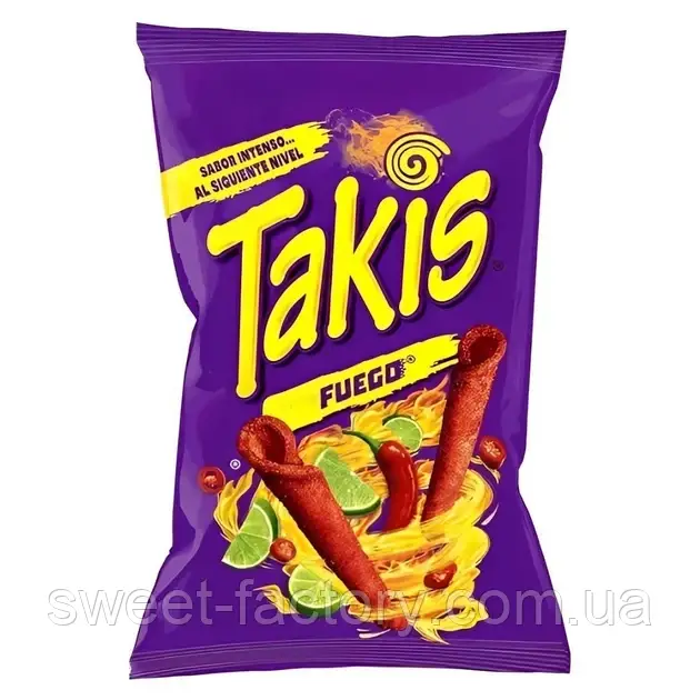 Снеки Takis Fuego Hot Chilli Lime 55g, фото 1