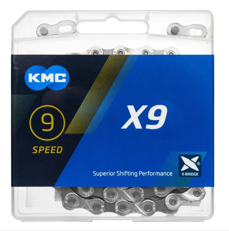 Ланцюг 9s KMC X9 114L Silver/Silver
