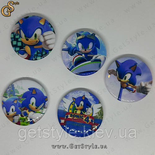 Значки Сонек Sonic Badges 5 шт.