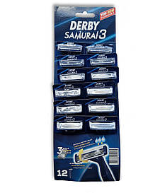 Бритва одноразова з трьома лезами Derby Samurai 12шт