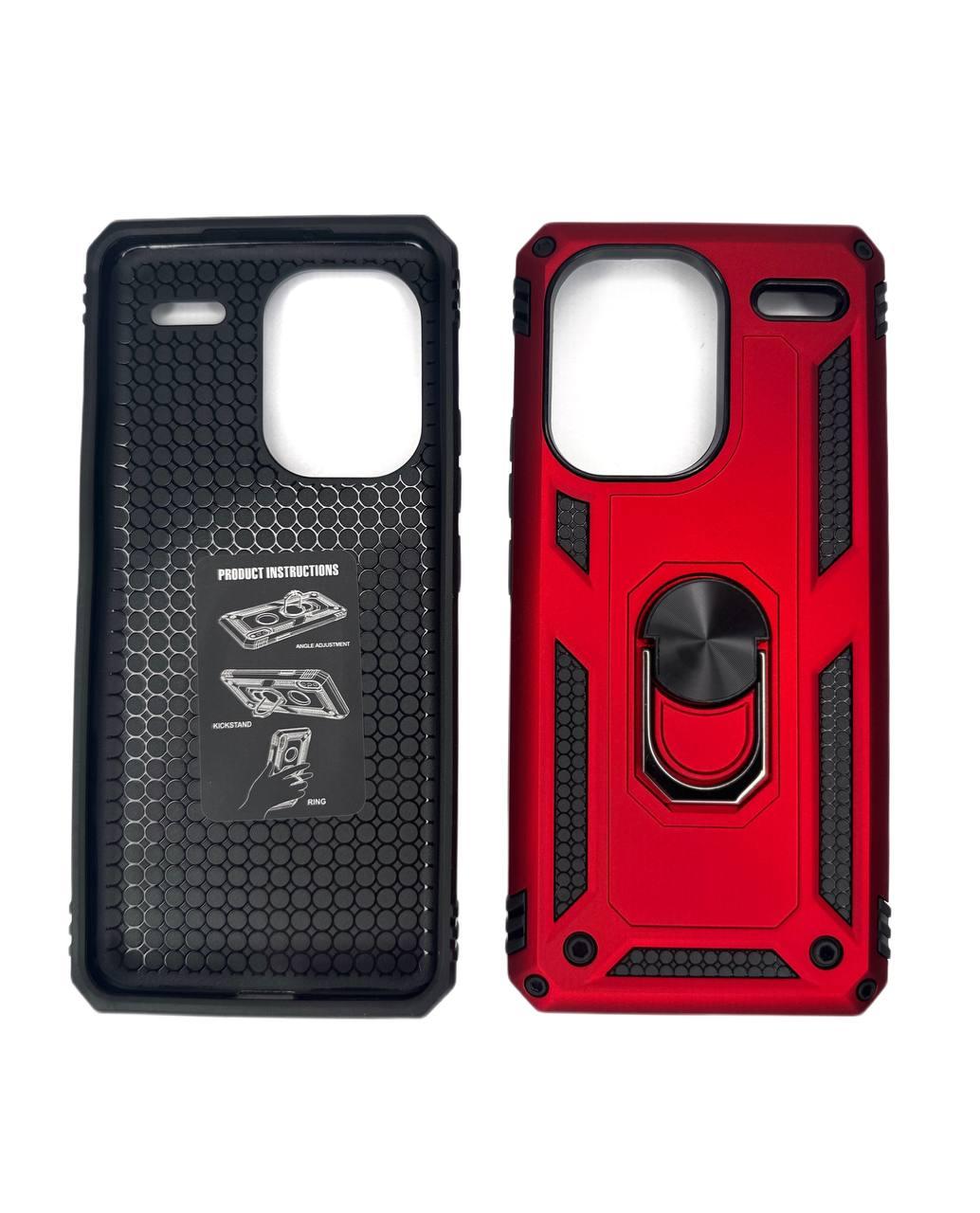 Протиударний чохол із кільцем підставкою для Xiaomi Redmi Note 13 Pro+ 5G червоний