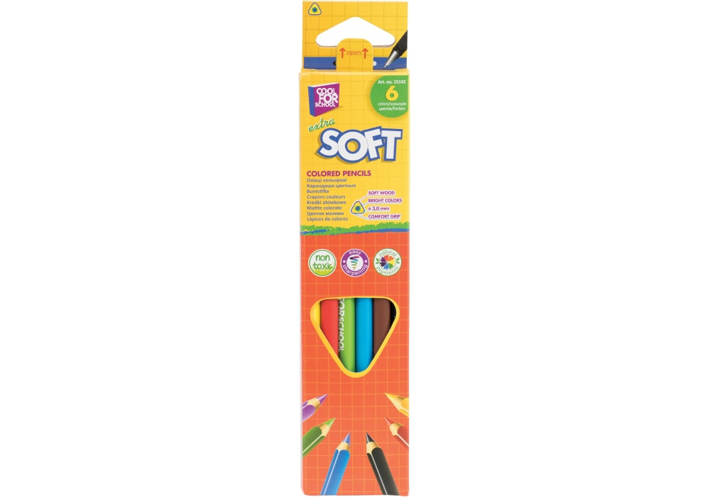 Олівці CoolForSchool Extra Soft трьохгранні 6 кол