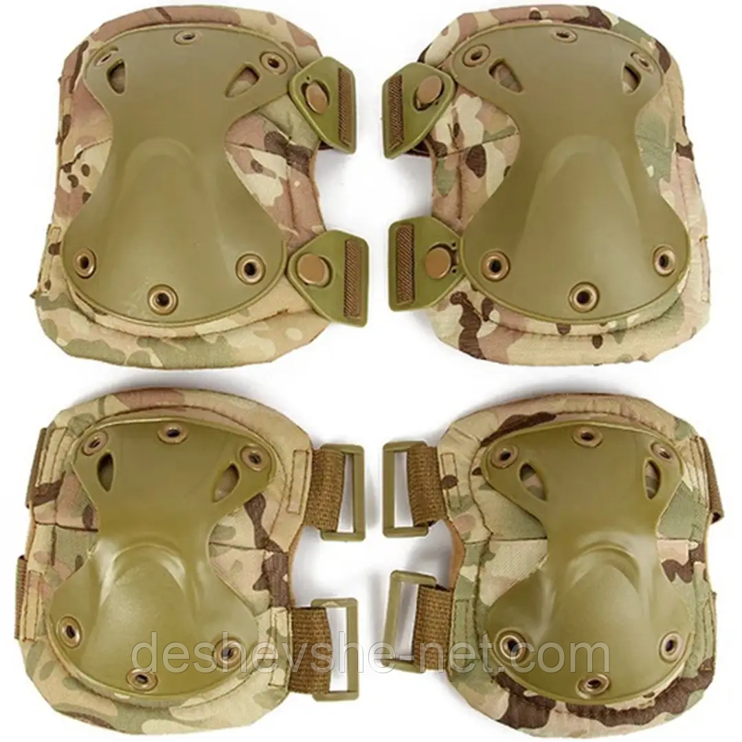 Комплект Наколінники та Налокітники Тактичні (захисні) Eagle KN-04 Мультиким