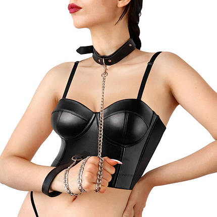 Ошейник c поводком из экокожи Art of Sex - Emoji Collar with Leash, фото 1