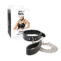 Ошейник c поводком из экокожи Art of Sex - Emoji Collar with Leash, фото 3