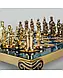 S1CBLU Manopoulos Byzantine Metal Chess set with Gold & Bronze Chessmen & 20cm Chessboard in Blue, фото 6