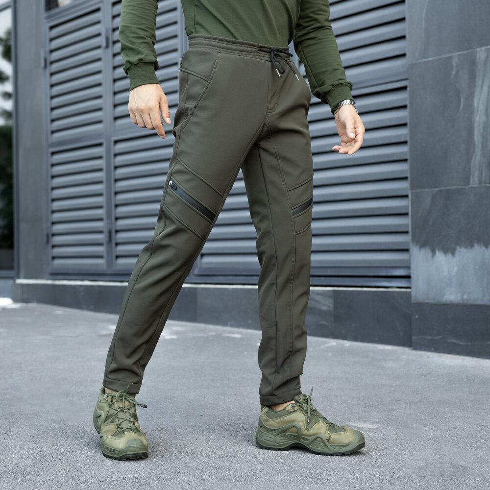 Штани-карго Pobedov San Andreas зимові хакі для чоловіків з Soft Shell для захисту від вітру і дощу