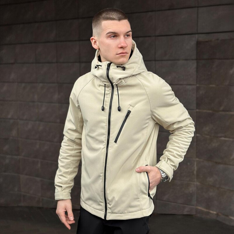 Демісезонна куртка для чоловіків Pobedov Matrix бежевого кольору
