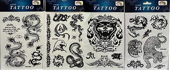 Флеш Тату 13*23 см чорно-біла Tattoo Mix SТ-1629